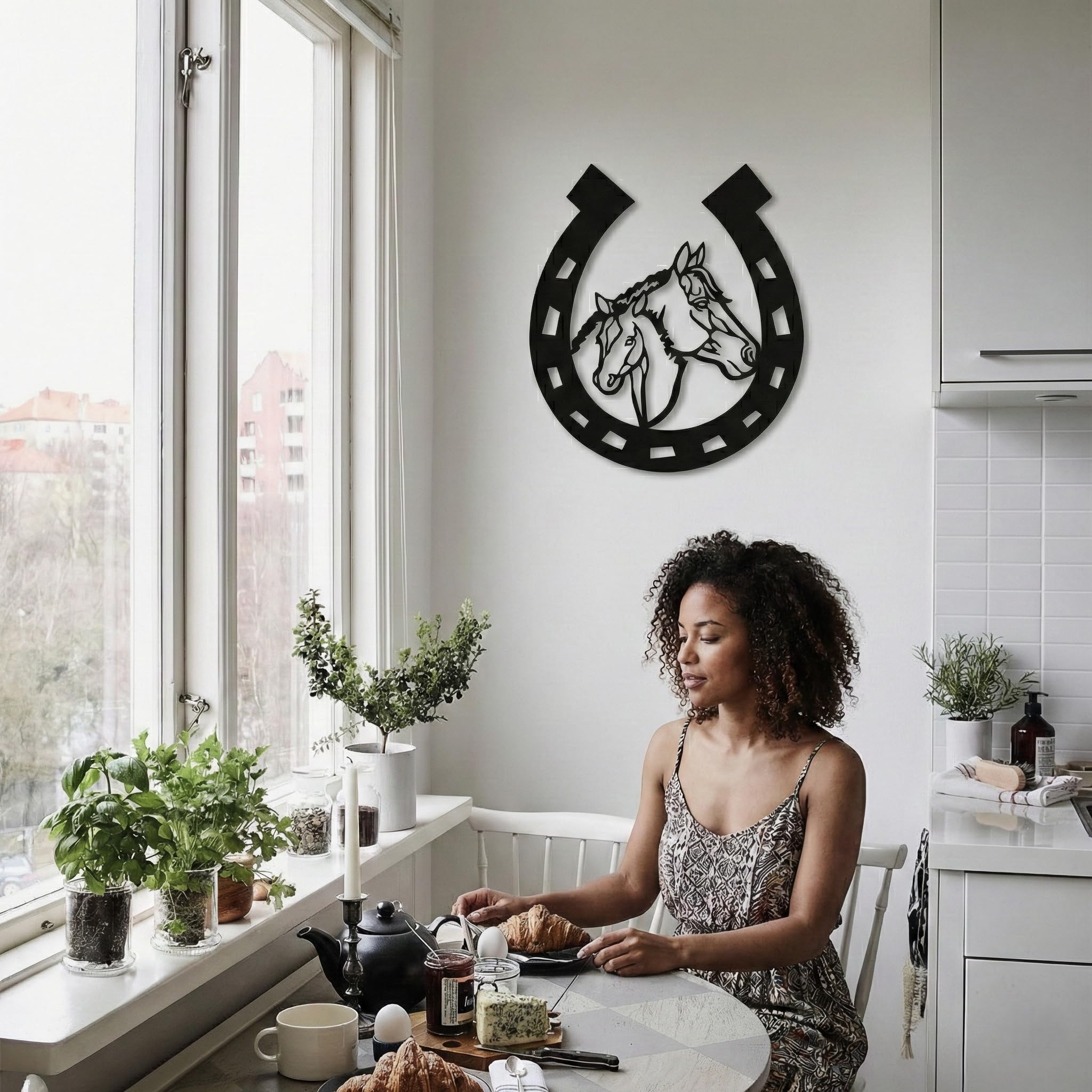 Amazon.com: DEKADRON Metal Wall Art, Metal Horse Head Horseshoe